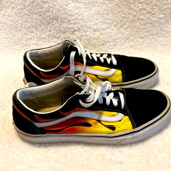 Vans Old Skool Flame Fire Slate Shoes - Picture 1 of 9